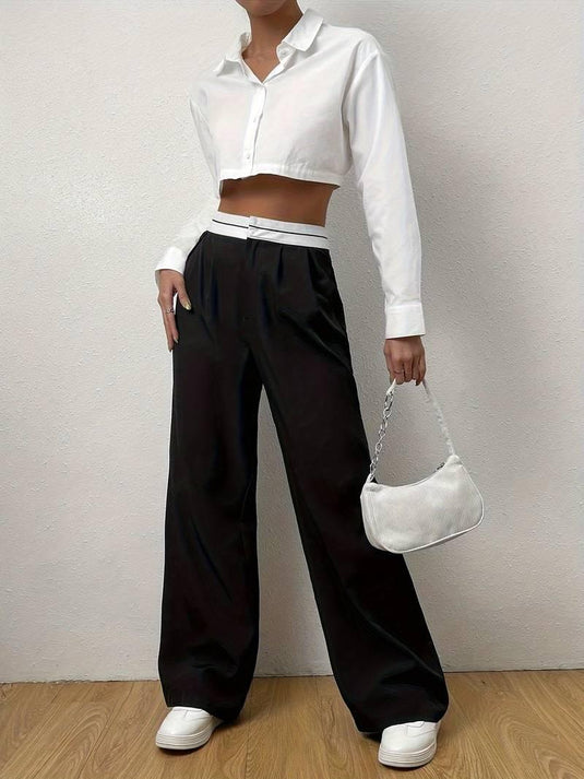 Tailored Wide-Leg Pants