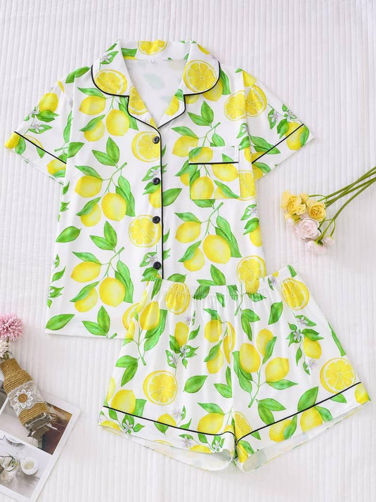 Lilah™ Lemon Print Pajama Set