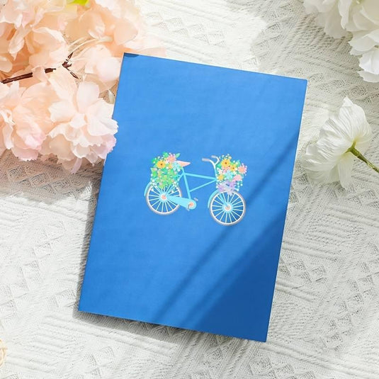 Whimsical Flower Bicycle Pop-Up Card