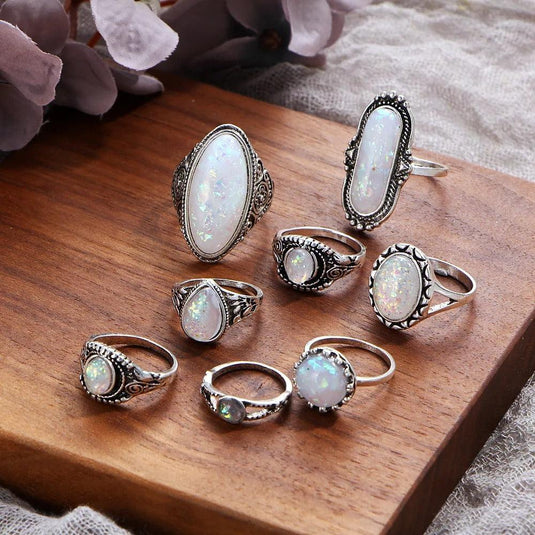 Ophelia Vintage Opal 8-Piece Ring Set™