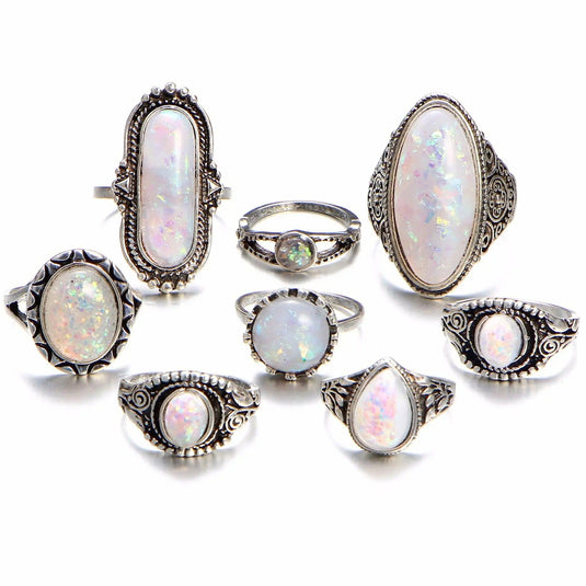 Ophelia Vintage Opal 8-Piece Ring Set™