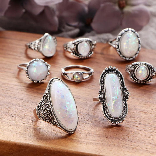 Ophelia Vintage Opal 8-Piece Ring Set™