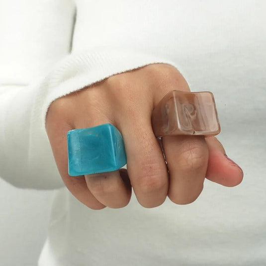 Anneliese Square Resin Ring Set™