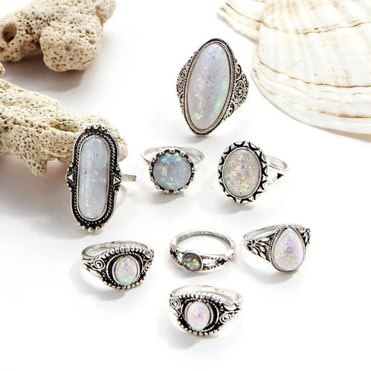 Ophelia Vintage Opal 8-Piece Ring Set™