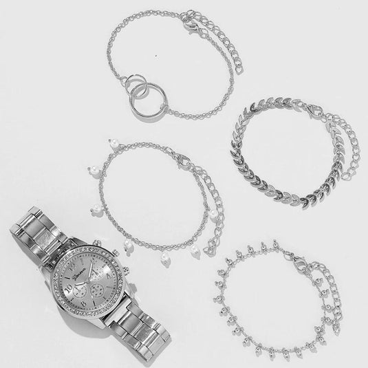 Geneva-inspired Crystal Chronograph Watch Set